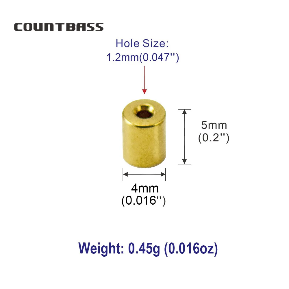 Countbass 10 Uds. Tickers de latón cuerpos de señuelo peso de pesca plomo tuerca de remache ciego, señuelos giratorios DIY - imagen 3