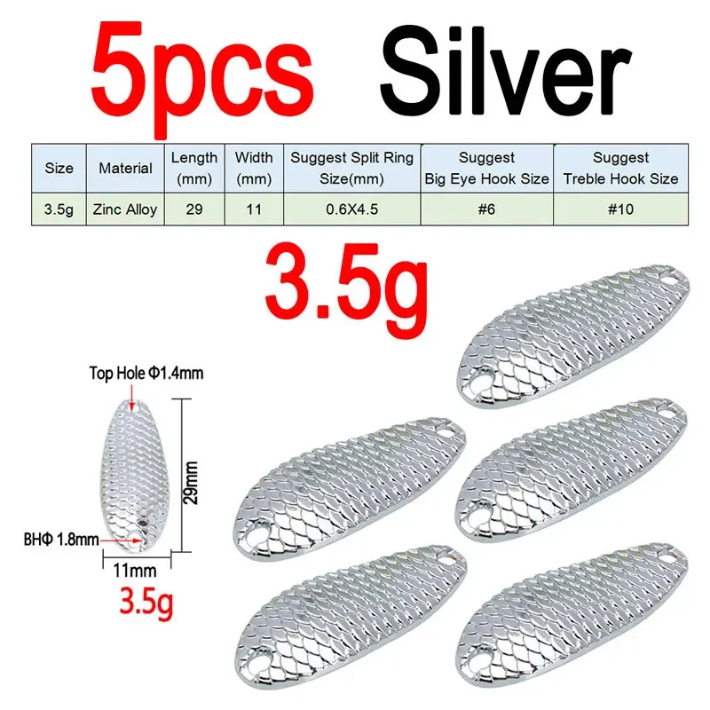 3.5g 5pcs Silver