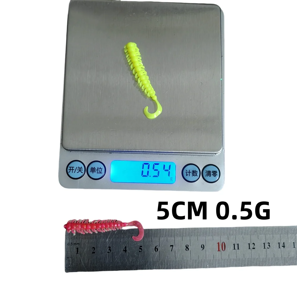 Señuelo de pesca de gusanos de plástico suave realista, 12 Uds., 50MM, 0,5g, plantilla Wobblers, cebo Artificial de agua salada, bagre, carpa, lubina - imagen 5