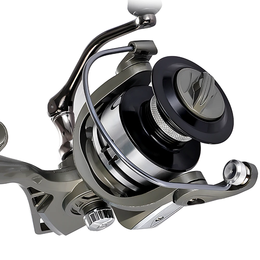 Carretes de pesca con señuelo, rueda giratoria, Serie 2000, 3000, 4000, 5000, 6000, carrete de Metal profundo, carrete de pesca de carpa con sonido de perilla de arrastre - imagen 5