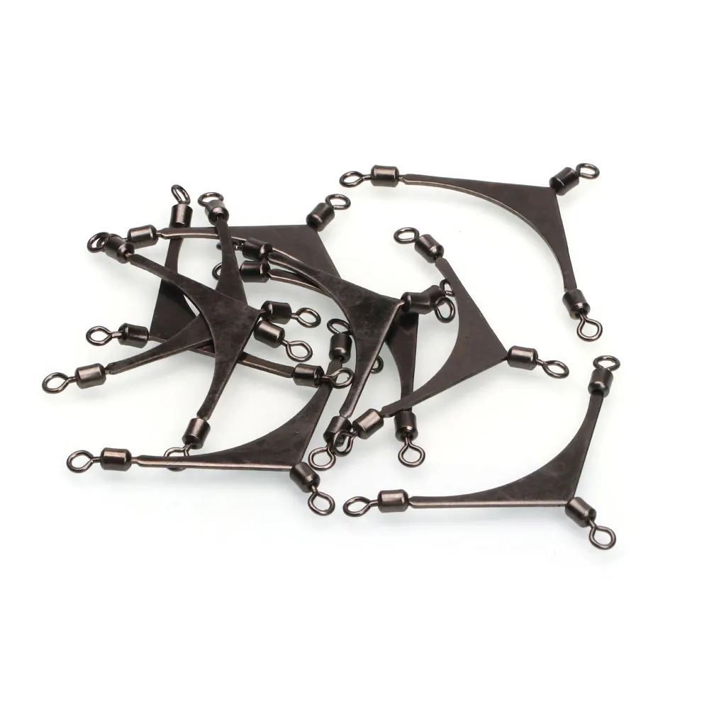 Bimoo, 10 Uds., poste rodante americano de 3 vías, giratorios, cabezal de anzuelo de pesca, conector giratorio, aparejos, señuelo giratorio, accesorios de pesca - imagen 5