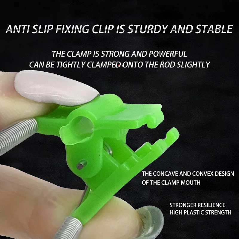 Alarma de picadura de pescado Led, caña de pescar nocturna, cebo para morder, luz de alarma, doble campana, anillo, Clip, alertador para accesorio de pesca, 3 uds. - imagen 3