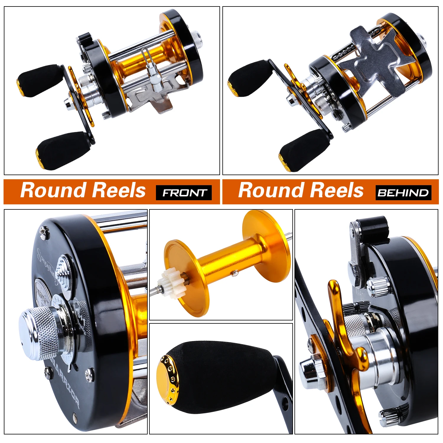 Carrete de Pesca de tambor Sougayilang, relación de engranaje 5,2: 1, carretes de Pesca de Metal resistentes a la corrosión, carrete giratorio de agua salada - imagen 3