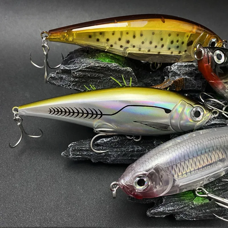 Señuelo de pesca de pececillo pesado, 130mm, 48g, galvanoplastia flotante, Jerkbait, cebo duro Artificial para aparejos de pesca de lubina, 1 ud. - imagen 5