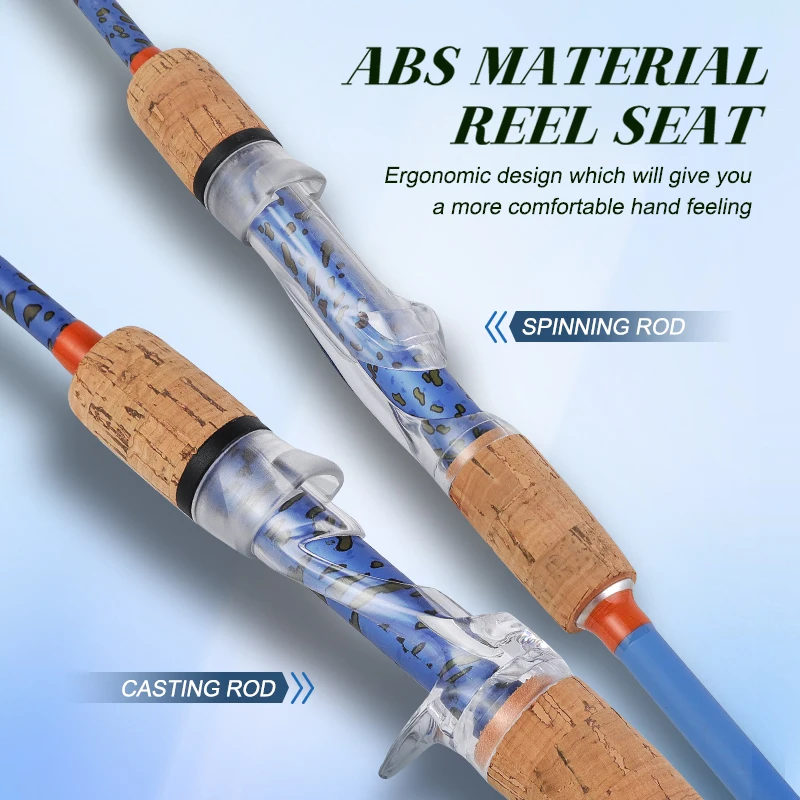 BILLINGS-caña de pescar de 1,68 m, 1,8 m, 2,1 m, señuelo giratorio de carbono, caña de pescar de 2 secciones, guía de cerámica de 2-18g - imagen 3