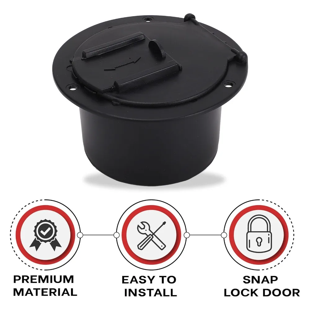 Juego de 2 escotillas para cables eléctricos RV, 50 amperios, con tornillos, cubierta para escotillas de cables redondas, escotillas para cables eléctricos negras, Camper - imagen 5