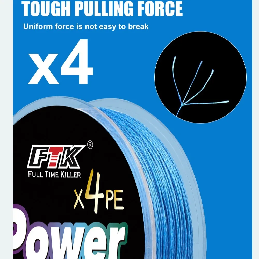 Hilo de pesca de 4 hebras, cuerda fuerte de 100m, de poliéster, PE, 1 unidad - imagen 5