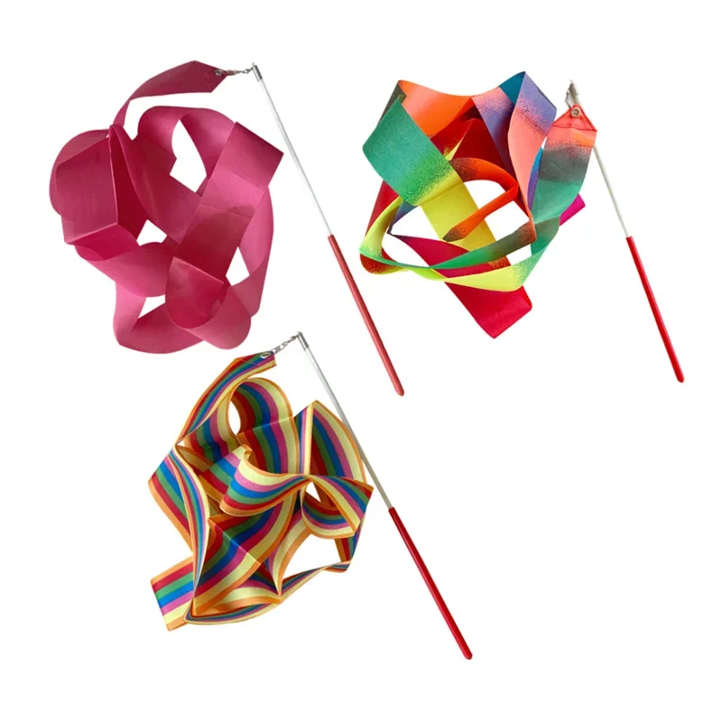 Cinta de baile de Ballet y gimnasia artística, 1/2 Uds., 2M, con palo giratorio, brillo parpadeante para niños, tira de rendimiento deportivo, utilería para espectáculo en escenario - imagen 4