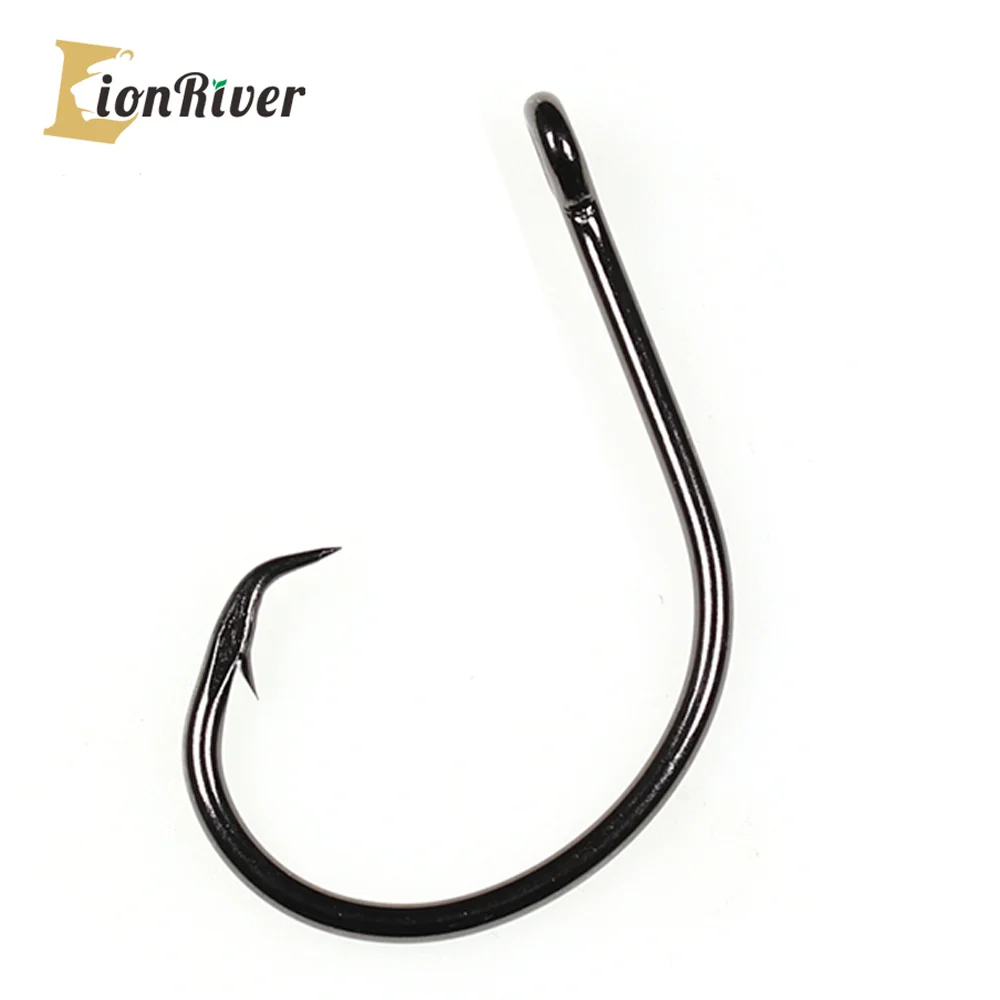 Lionriver-anzuelo circular perfecto en línea, tamaño 8/0 9/0 10/0 11/0 12/0 14/0, anzuelos de pesca de tiburones de acero rico en carbono, serie Monster