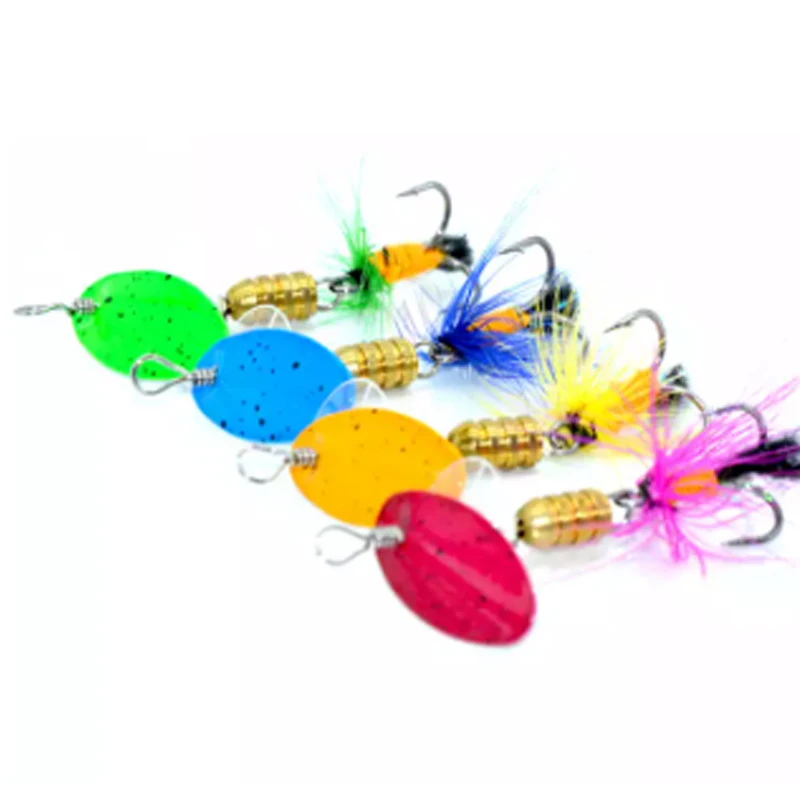 TAKEDO 4 unids/set 2,2G señuelo de pesca Spinner cuchara cebo Spinnerbait VMC anzuelos triples señuelo de pesca con mosca cebo de lubina señuelo de trucha HG16 - imagen 3
