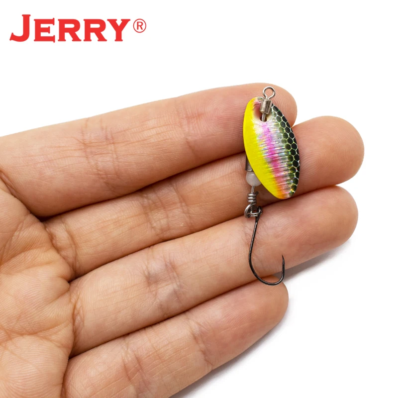 Jerry Wukong AR-S Spinner cebo pesca de trucha Spinning Tengsten hoja giratoria de Metal brazo giratorio cebo Artificial perca Lucio - imagen 5