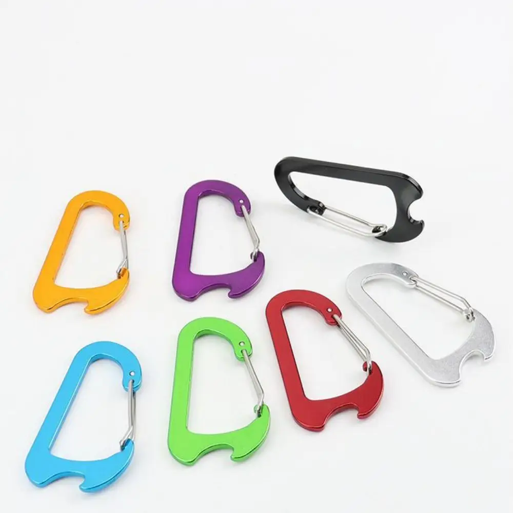 Mosquetón de liberación rápida tipo D, aleación de aluminio segura, llavero para deportes al aire libre, hebilla, gancho para mochila de senderismo al aire libre, 10 Uds. - imagen 2