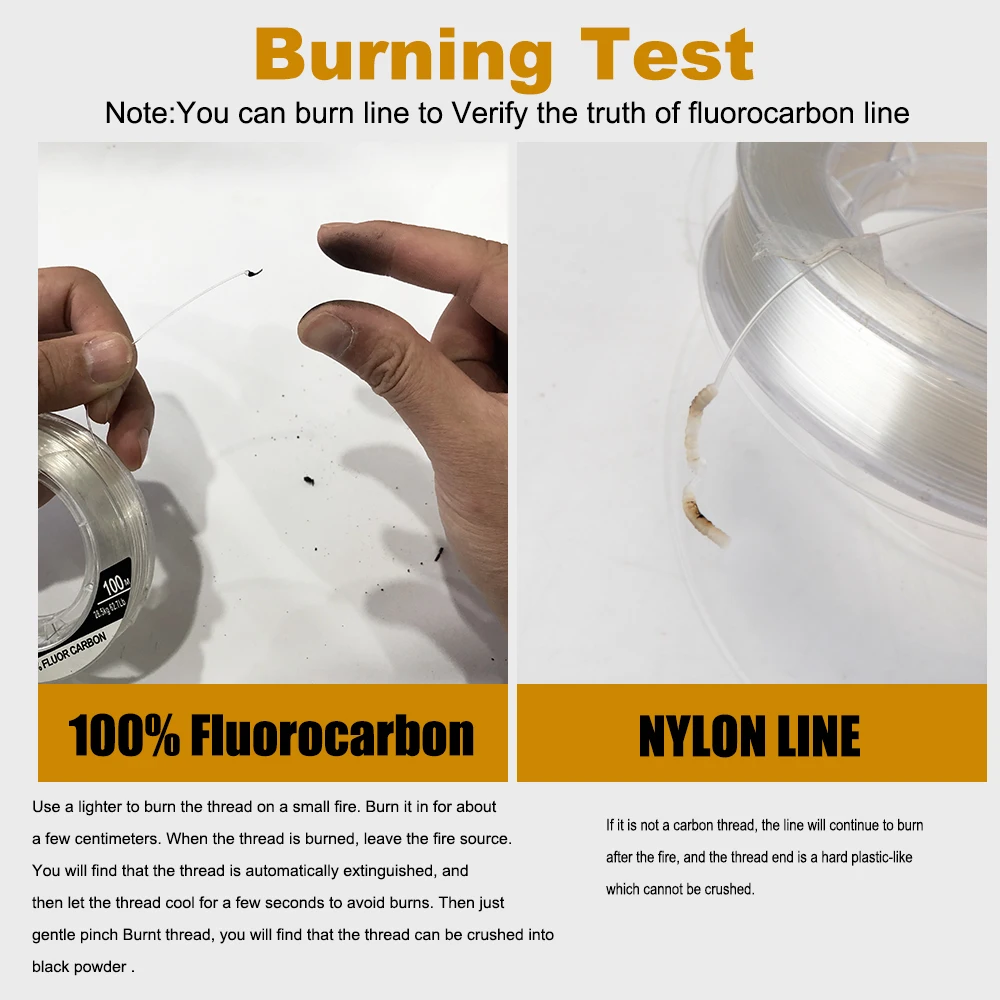Línea de pesca FTK 50M/100M 100% líneas de pesca de fluorocarbono 5,5-130,9LB línea de mosca líder de fibra de carbono pesca de carpa de hundimiento rápido - imagen 5