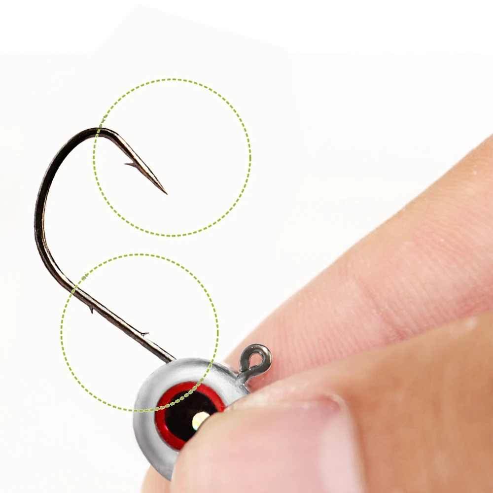 5-20 piezas anzuelos con cabeza de anzuelo de ojo de pez grande 2,5g 3,5g 5g vástago de púas raíz Ned Rig Pesca Kit de señuelo suave aparejos de Pesca anzuelo - imagen 5