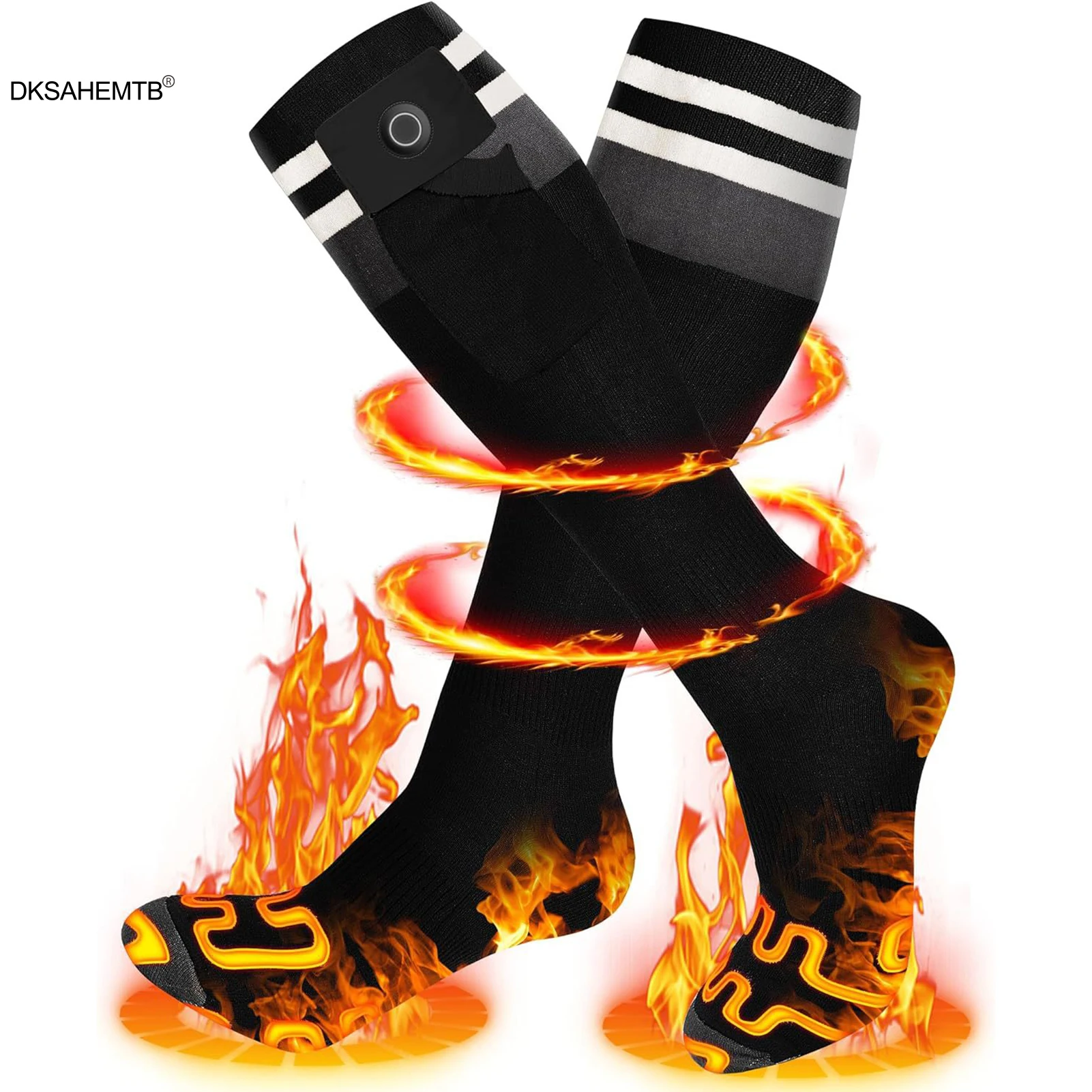 Calcetines cálidos para esquiar, calcetines de ciclismo al aire libre con control de temperatura por aplicación para hombres y mujeres, equipo de calor para piernas al aire libre para invierno - imagen 5