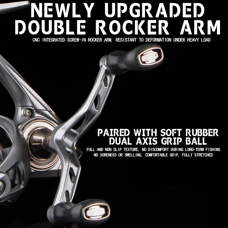 DEUKIO Dubbele Handvat Spinning Visserij-reel 7 + 1BB 5.2: 1 Max Drag 6 kg CNC Metalen Spoel Handvat Zoutwater zoetwatervisserij-reel - imagen 3