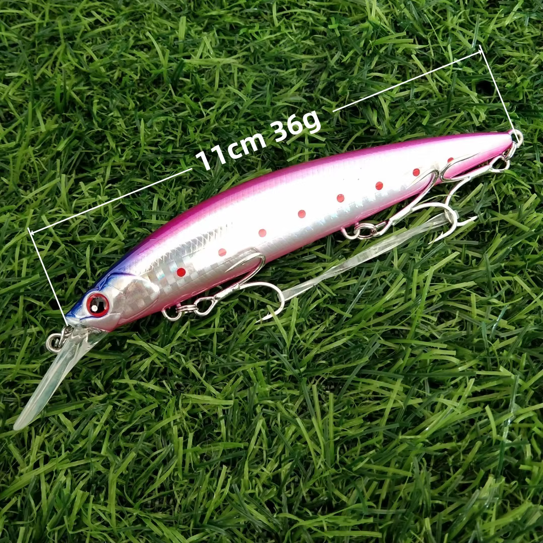 Señuelo NOEBY Minnow 110mm – Wobbler hundente para lucio de mar