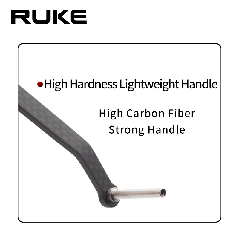 Carrete de pesca Ruke, 1 unidad, mango único con perilla de carbono y balancín para carrete giratorio de pesca tipo Shi/D, accesorio DIY, peso ligero - imagen 3