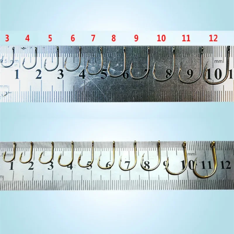 Juego de anzuelos de pesca de un solo círculo de acero al carbono, anzuelo de pesca con mosca, anzuelos de carpa con púas Jip, accesorios para aparejos de mar, 100 Uds. - imagen 5