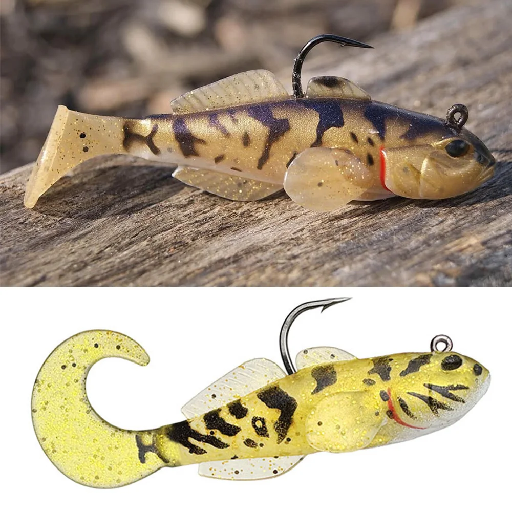 3 piezas de cola de paleta Goby Softbait 12G/22G Pesca en agua salada señuelos blandos Wobblers de silicona cebo Artificial aparejos de lubina anzuelos Pesca - imagen 3