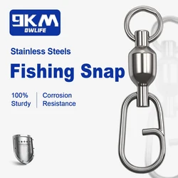 25 ~ 50 Uds. Giratorios de pesca con rodamiento de bolas de agua salada de alta resistencia conectores de pesca giratorios de acero inoxidable