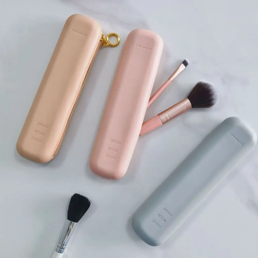 Bolsa de silicona para brochas de maquillaje, regalo, gran capacidad con cremallera, bolsa de almacenamiento para brochas de maquillaje, herramienta de almacenamiento de maquillaje - imagen 2