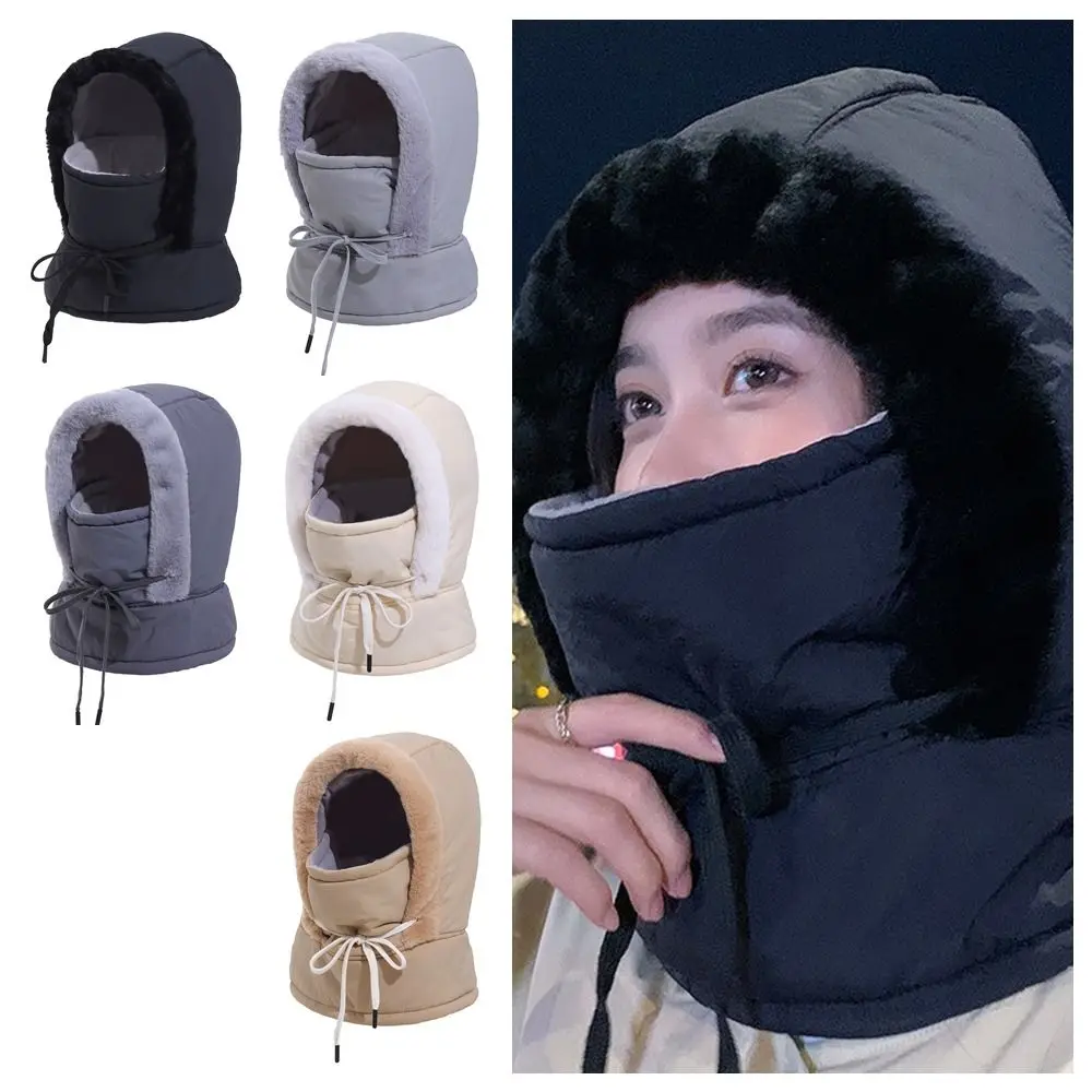 Pasamontañas de algodón para invierno, máscara de esquí a prueba de viento, gorros 4 en 1, gorro, máscara cálida a prueba de polvo, conjunto de bufanda y sombrero para exteriores - imagen 5