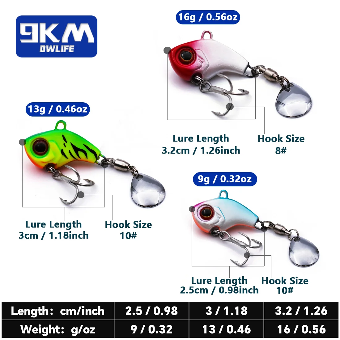 Señuelos de pesca VIB Crankbait, 9 ~ 16g, cucharas de pesca, señuelos, hoja giratoria, señuelos hundidos, plantillas de pesca de lubina, aparejos de señuelo de pesca - imagen 3