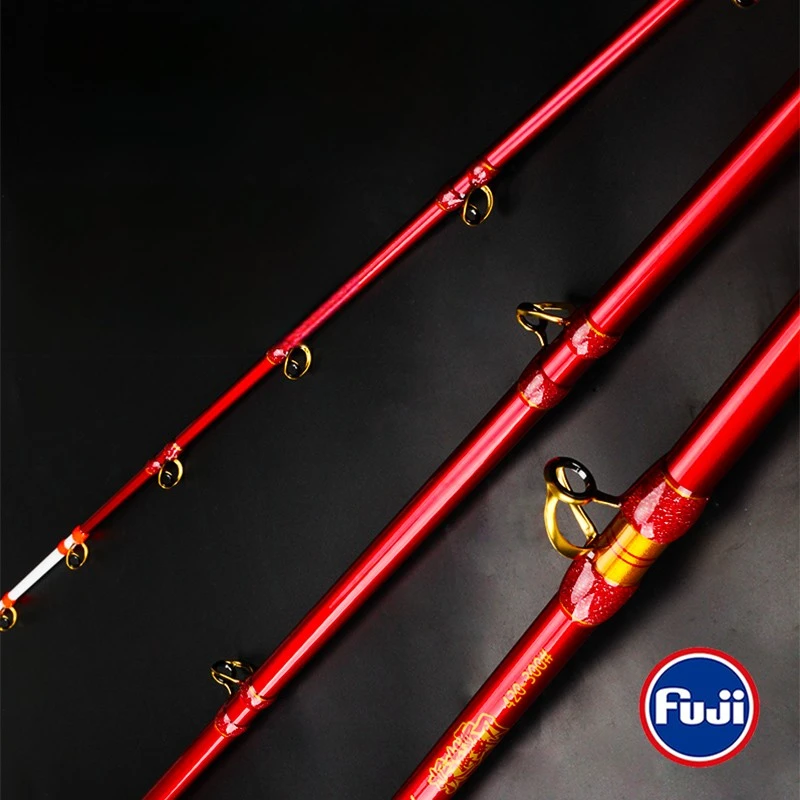 HAOYU Caña de jigging de aguas profundas 4,2 M 300 #   Fuji Parts pesca envío barco caña océano aguas profundas caña de pescar