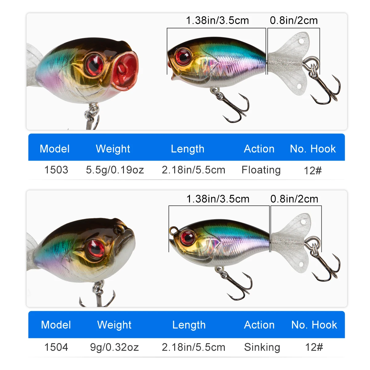 Señuelos de pesca Kingdom, lápiz Popper flotante que se hunde para Lucio, cebos duros de lubina, 5,5g, 9g, Crankbait, aparejos de pesca - imagen 2