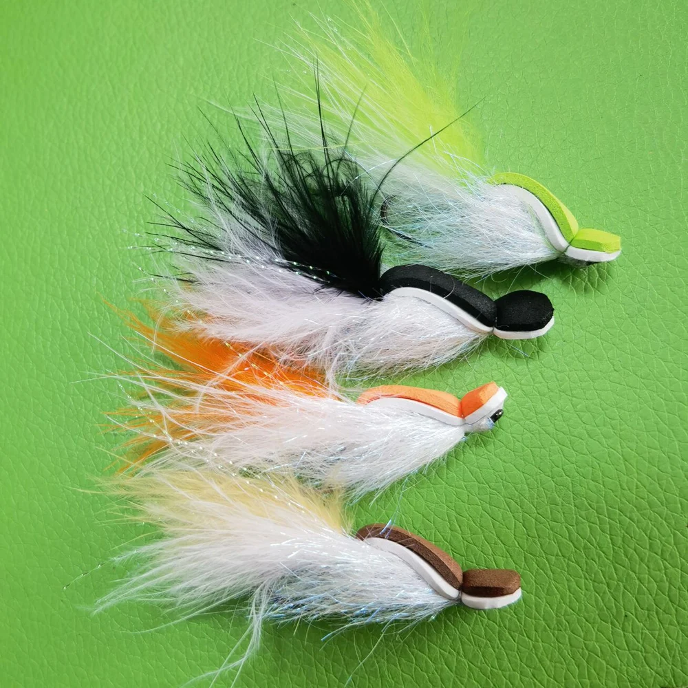 Bimoo 3PCS # 2 moscas flotantes Gurgler Topwater para Stripers Bass Bluegill Tarpon Snook agua dulce pesca de agua salada moscas señuelo cebo - imagen 5