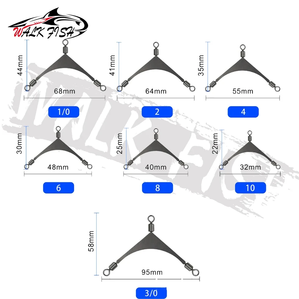 WALK FISH-rodamiento de bolas giratorio de enclavamiento, anillos sólidos, Conector de pesca, dispositivo de anzuelos de pesca, barco oceánico, 10 unids/lote - imagen 3