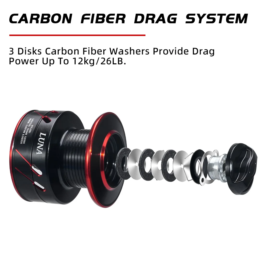 Carrete SeaKnight Baitrunner – Freno dual 12 kg para carpa - imagen 3
