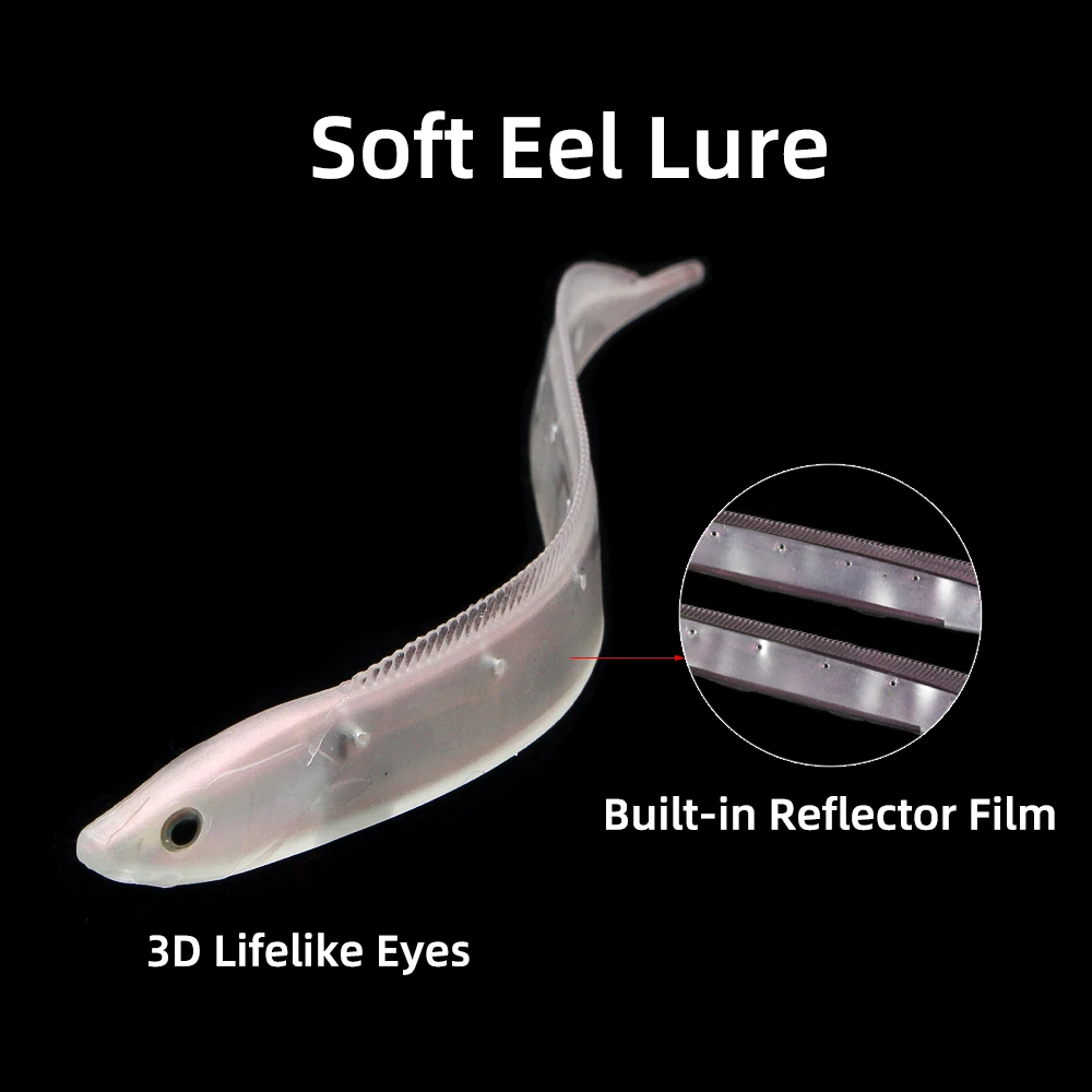 2 unids/pack 15cm pesca de agua salada pez espada señuelo suave semitransparente Reflector incorporado pesca en barco cebo biónico - imagen 3