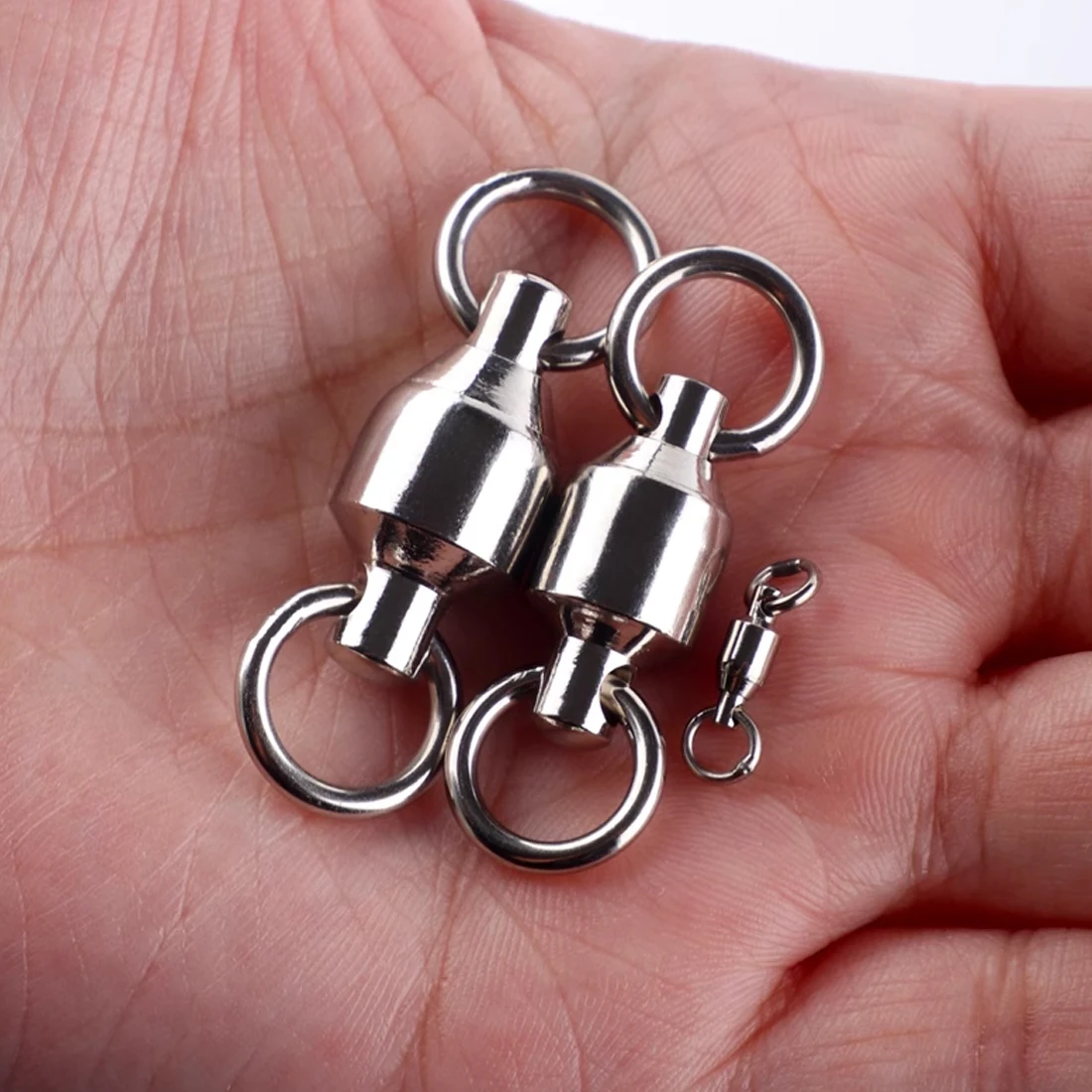 9KM 10 Uds rodamiento de bolas pesca giratorio conector de acero inoxidable pesca en agua dulce y salada para curricán - imagen 4