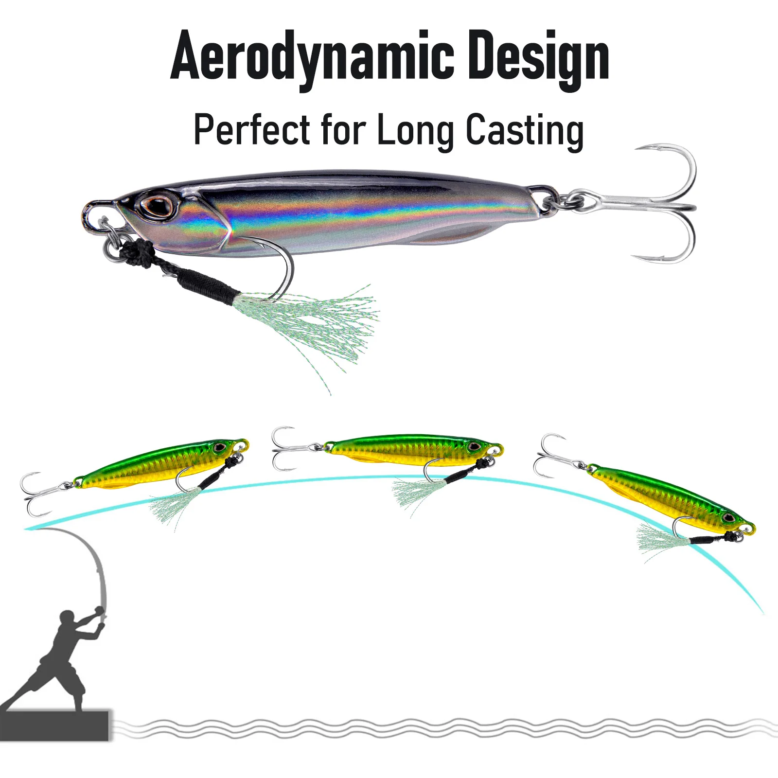 Cuchara de jigging con anzuelo de asistencia para pelar caballa