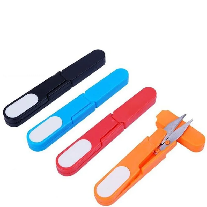 Tijeras para uso de peces, accesorios portátiles de acero inoxidable, cortadora de línea de Pesca plegable, herramienta de tijera, aparejos de Pesca, 1 Uds.