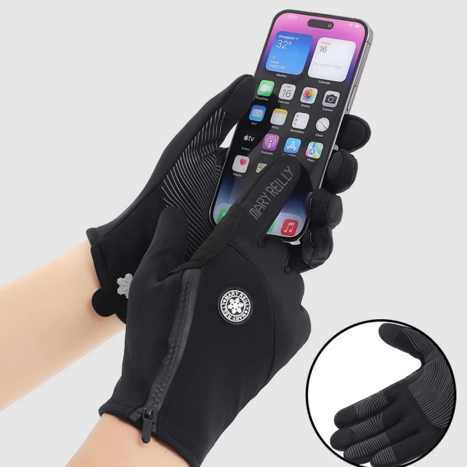 Guantes Impermeables de Ciclismo cálidos con pantalla táctil antideslizante - imagen 3
