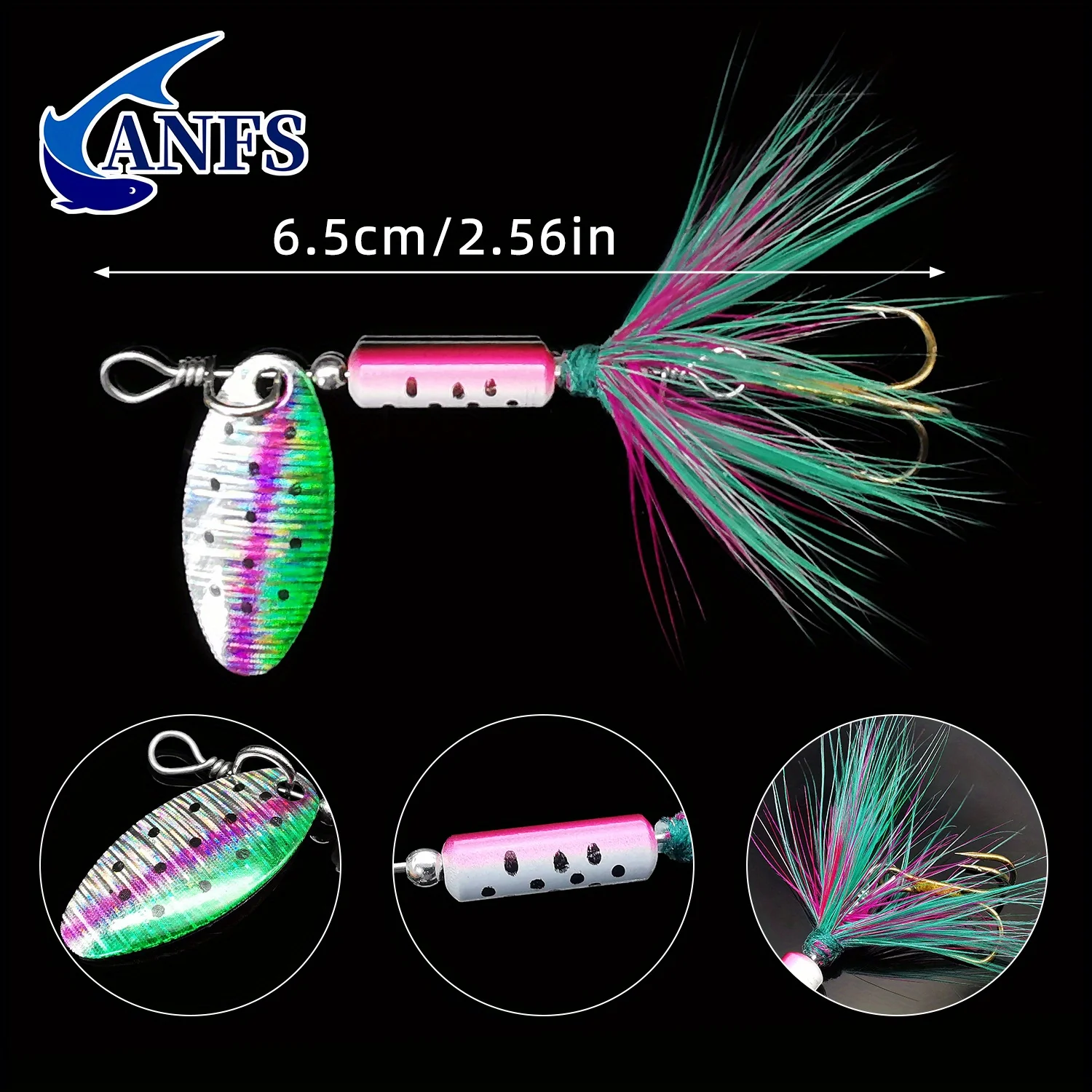 Variedad de colores spinner pesca lubina trucha