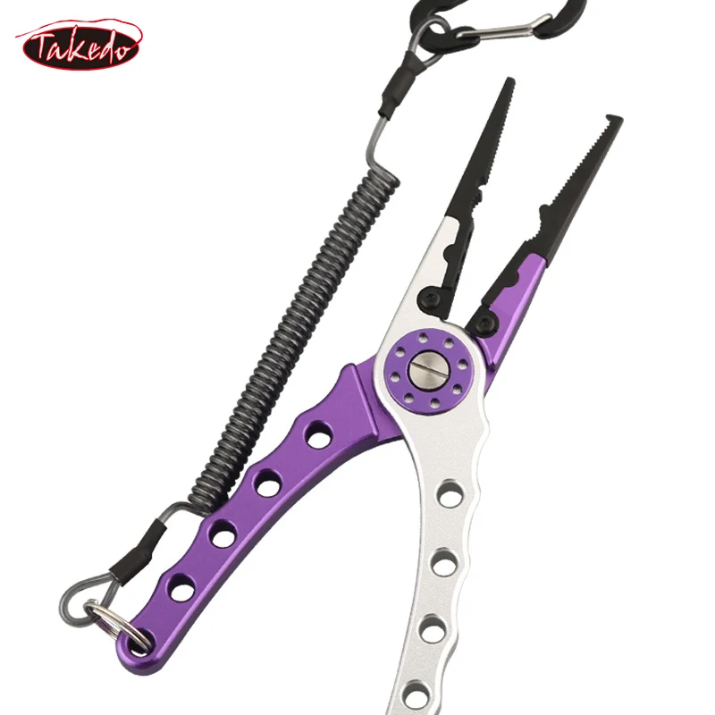 TAKEDO-manga de pesca multifunción de acero inoxidable, alicates de pesca de aleación de aluminio, herramienta de pesca, tijeras, removedor de anzuelos - imagen 3