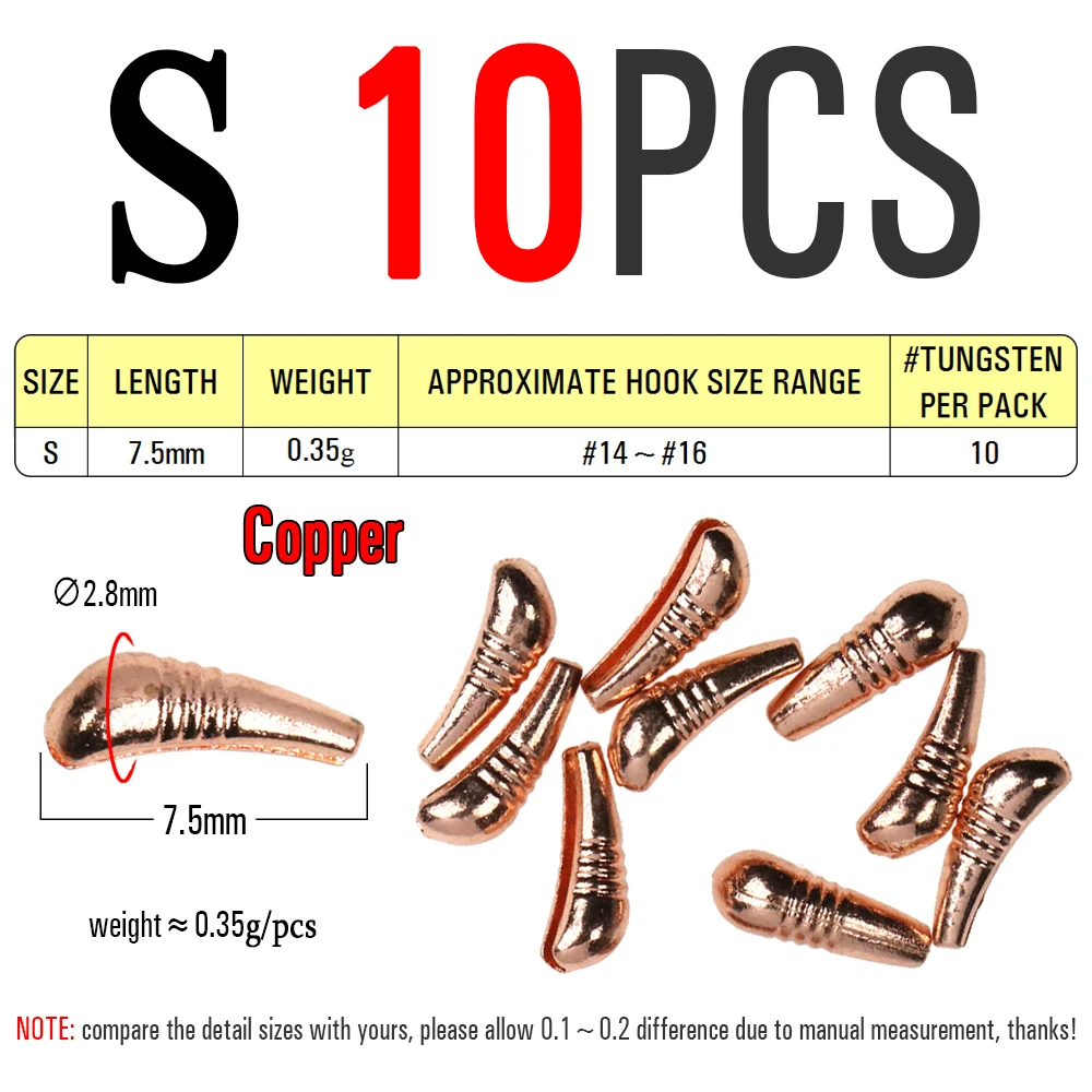 10pcs Size S Copper