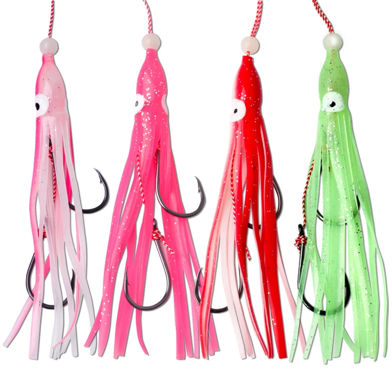 Kawa-gancho de cuerda de pesca para calamar, placa de hierro de goma de silicona, material de PVC, peso de 6,5g/7g de longitud, arrastre de 120mm, 30/36kg, 2 uds. - imagen 3