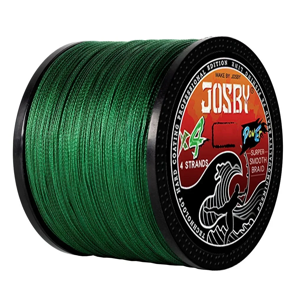 JOSBY-sedal de pesca de 4 hilos trenzados, hilo de pesca de carpa, multifilamento suave de PE, Multicolor, 100%/1000/100/300 M, 500 - imagen 4