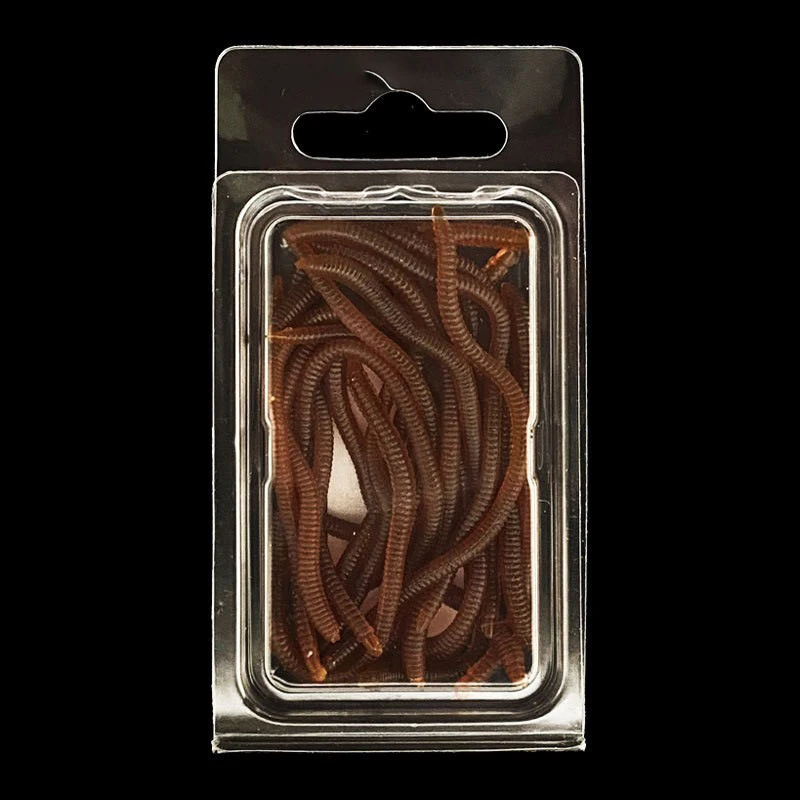 Señuelos blandos rojos con olor a pescado realista, simulación de lombriz de tierra, gusanos rojos, señuelos de pesca artificiales - imagen 5