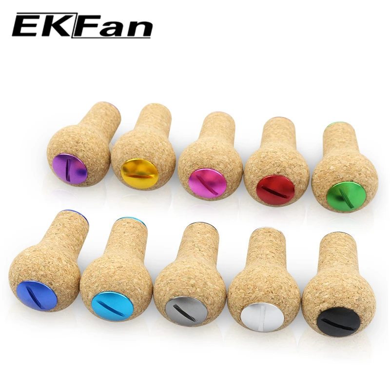 EKFan Perillas de corcho calabaza para eje 4 mm - mangos de carrete - imagen 5