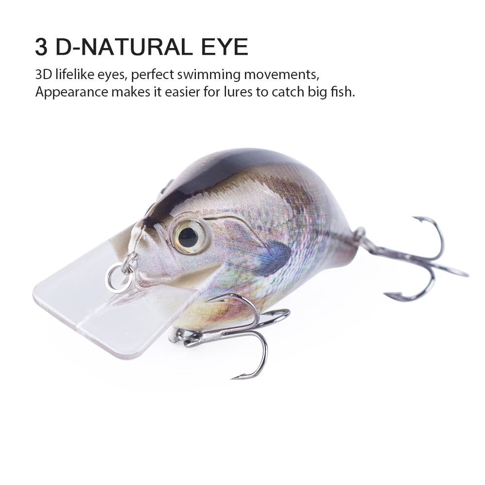 Hanlin Crankbait Señuelos de Pesca de 8CM/16G, Wobbler, flotante, plástico duro, Squarebill, Swimbait, Lucio, Predator, aparejos de Pesca - imagen 3