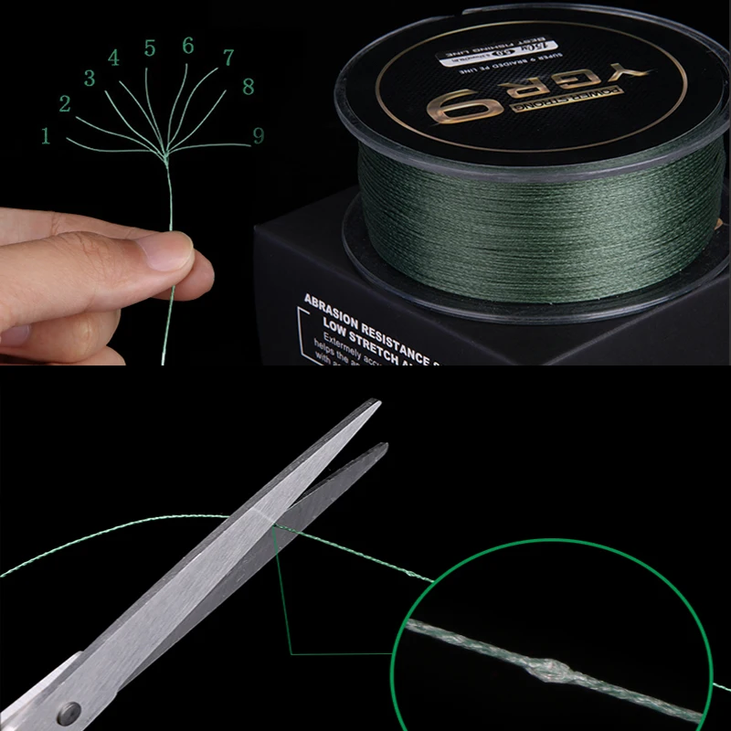 Línea de pesca serie Goture YGR9, 9 tejidos, 150m, línea de mosca de PE trenzada fuerte mejorada para pesca con mosca de carpa de agua de mar, 29-76LB, nuevo - imagen 5