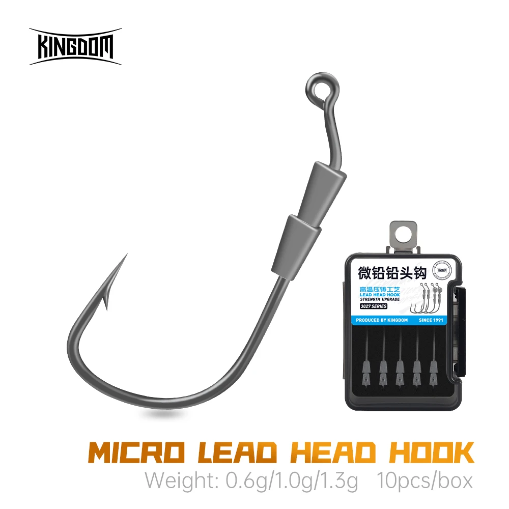 Kingdom 10 Uds. Ganchos de paseo Hover 0,6g 1g 1,3g anzuelo con cabeza de anzuelo de acero rico en carbono accesorios para aparejos de pesca de trucha y lubina gancho