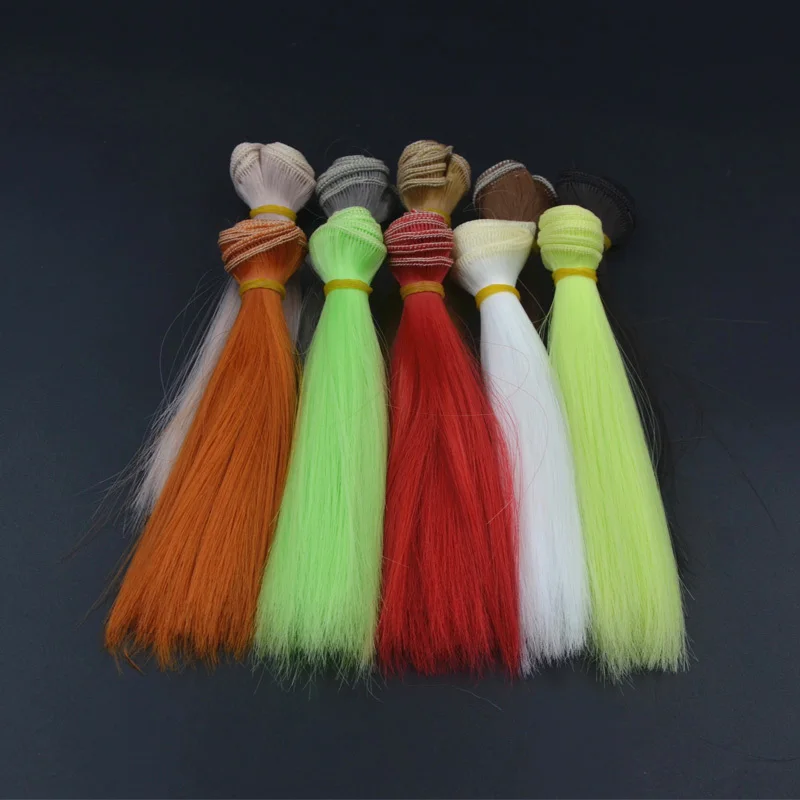 CONTEMPLATOR, 10 colores opcionales, serpentinas rectas de fibra fina, materiales para atar moscas de salmón, 1 unidad, 15cm, señuelos de plataforma Sabiki, fibra sintética - imagen 4