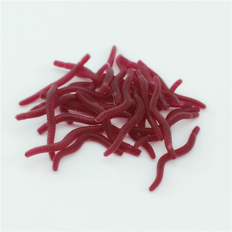 100 Uds señuelo suave lubina dorada gusano de sangre pesca lombriz de tierra gusanos rojos de goma cebos olor a pescado aparejos realistas - imagen 3